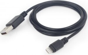 CABLU alimentare si date GEMBIRD, pt. smartphone, USB 2.0 (T) la Lightning (T), 2m, negru, CC-USB2-AMLM-2M (include TV 0.06 lei)