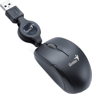 MOUSE Genius, „Micro Traveler V2”, PC sau NB, cu fir, USB, optic, 1200 dpi, butoane/scroll 3/1, , negru, „31010125100” (include TV 0.18lei)