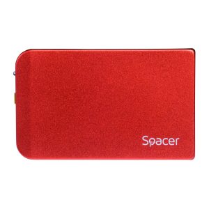 RACK extern SPACER, pt HDD/SSD, 2.5 inch, S-ATA, interfata PC USB 3.0, aluminiu, rosu, SPR-25611R (include TV 0.8lei)