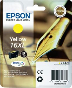 Cartus Cerneala Original Epson Yellow, T1634, pentru WF2540, , incl.TV 0.11 RON, „C13T16344010”