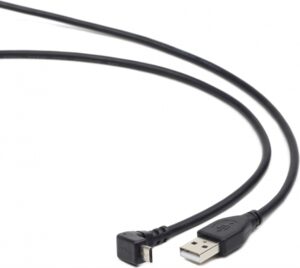 CABLU alimentare si date GEMBIRD, pt. smartphone, USB 2.0 (T) la Micro-USB 2.0 (T) (conector la 90 grade), 1.8m, negru, „CCP-mUSB2-AMBM90-6” (include TV 0.06 lei)