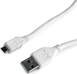 CABLU alimentare si date GEMBIRD, pt. smartphone, USB 2.0 (T) la Micro-USB 2.0 (T), 1m, alb, „CCP-mUSB2-AMBM-W-1M” (include TV 0.06 lei)