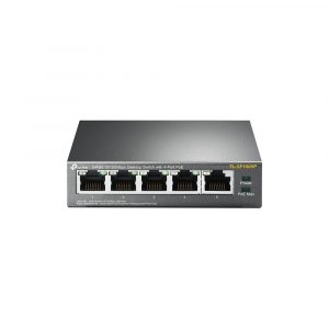 SWITCH PoE TP-LINK 5 porturi 10/100Mbps (4 PoE), IEEE 802.3af, carcasa metalica „TL-SF1005P” (include TV 1.75lei)