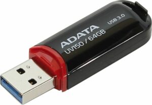 MEMORIE USB 3.2 ADATA 64 GB, cu capac, carcasa plastic, negru, „AUV150-64G-RBK” (include TV 0.03 lei)