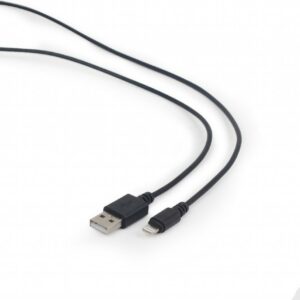 CABLU alimentare si date GEMBIRD, pt. smartphone, USB 2.0 (T) la Lightning (T), 1m, negru, „CC-USB2-AMLM-1M” (include TV 0.06 lei)