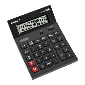Calculator de birou CANON, AS-2400, ecran 14 digiti, alimentare solara si baterie, negru, „BE4585B001AA” (include TV 0.18lei)