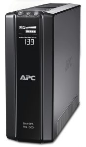 UPS APC, ” Back-UPS RS”, Line Int. cu management, tower, 1500VA/865W, AVR, IEC x 10, 1 x baterie APCRBC124, display LCD, back-up 11 – 20 min., „BR1500GI” (include TV 8.00 lei)