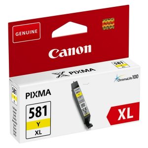 Cartus Cerneala Original Canon Yellow, CLI-581XLY, pentru Pixma TR7550|TR8550|TS6150|TS6250|TS705|TS8150|TS8250|TS9150|TS9155|TS9550, , incl.TV 0.11 RON, „2051C001AA”