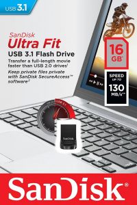 MEMORIE USB 3.1 SANDISK 16 GB, profil mic, carcasa plastic, negru, „SDCZ430-016G-G46” (include TV 0.03 lei)