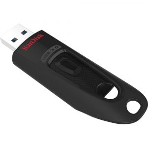 MEMORIE USB 3.0 SANDISK 128 GB, retractabila, carcasa plastic, negru, „SDCZ48-128G-U46” (include TV 0.03 lei)