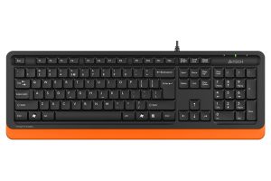TASTATURA A4TECH, „Fstyler USB”, cu fir, 104 taste format standard, USB, negru & portocaliu, „FK10 Orange” (include TV 0.8lei)
