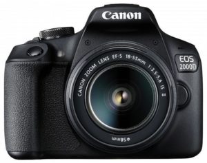 Camera foto CANON EOS-2000D kit, obiectiv EF-S 18-55mm f/3.5-5.6 IS II 24.1MP,3.0″ TFT fixed DIGIC 4+, ISO 100-6400,FullHD movies 30fps,compatibil SD/SDHC/SDXC, 30-1/4000 sec, HDMI mini,USB,WI-FI, accumulator Li-ion LP-E10 „2728C028AA”