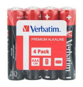 BATERIE VERBATIM AAA (R3), 1.5V alcalina, 4 buc., shrink wrap „49500” (include TV 0.32lei)