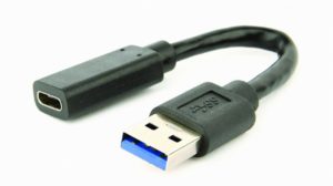 ADAPTOR GEMBIRD, USB 3.1 (T) la USB 3.0 Type-C (M), negru, „A-USB3-AMCF-01” (include TV 0.06 lei)