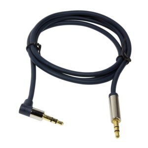 CABLU audio LOGILINK stereo (3.5 mm jack T/T), 0.5m, conectori auriti, un conector 90 grade, albastru „CA11050” (include TV 0.06 lei)