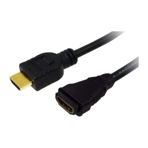 CABLU video LOGILINK, adaptor HDMI (T) la HDMI (M), 2m, conectori auriti, rezolutie maxima 4K DCI (4096 x 2160) la 60 Hz, negru, „CH0056” (include TV 0.06 lei)