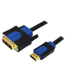 CABLU video LOGILINK, adaptor HDMI (T) la DVI-D SL (T), 5m, conectori auriti, Full HD+ (1920 x 1200) la 60 Hz, negru, „CHB3105” (include TV 0.8lei)