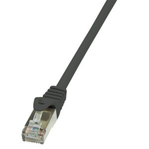 PATCH CORD FTP LOGILINK Cat5e, cupru-aluminiu, 0.25 m, negru, AWG26, ecranat „CP1013S” (include TV 0.06 lei)