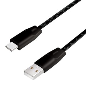 CABLU alimentare si date LOGILINK, pt. smartphone, USB 2.0 (T) la USB 2.0 Type-C (T), 1m, premium, cablu cu marcaj metric, negru, CU0157 (include TV 0.06 lei)