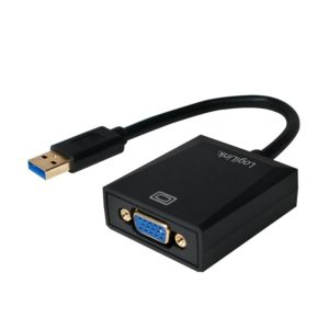 CABLU video LOGILINK, adaptor USB 3.0 (T) la VGA (M), 10cm, rezolutie maxima Full HD (1920 x 1080) la 60 Hz, negru, „UA0231” (include TV 0.06 lei)