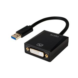 CABLU video LOGILINK, adaptor USB 3.0 (T) la DVI-I DL (M), 10cm, rezolutie maxima Full HD (1920 x 1080) la 60 Hz, negru, „UA0232” (include TV 0.06 lei)