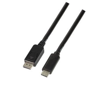 CABLU video LOGILINK, adaptor USB 3.1 Type-C (T) la DisplayPort (T), 1.8m, rezolutie maxima 4K UHD (3840 x 2160) la 60 Hz, negru, „UA0335” (include TV 0.06 lei)