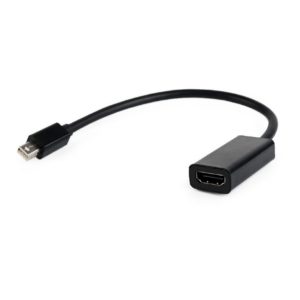CABLU video GEMBIRD, adaptor Mini-DisplayPort (T) la HDMI (M), 10cm, rezolutie maxima Full HD (1920 x 1080) la 60Hz, negru, „A-mDPM-HDMIF-02” (include TV 0.06 lei)