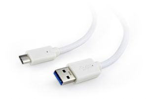CABLU alimentare si date GEMBIRD, pt. smartphone, USB 3.0 (T) la USB 3.1 Type-C (T), 36W, 0.1m, alb, „CCP-USB3-AMCM-W-0.1M” (include TV 0.06 lei)