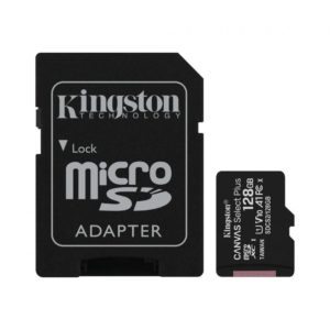 CARD MicroSD KINGSTON, 128 GB, microSDXC, clasa 10, standard UHS-I U1, SDCS2/128GB (include TV 0.03 lei)