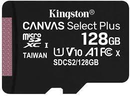 CARD MicroSD KINGSTON, 128 GB, microSDXC, clasa 10, standard UHS-I U1, SDCS2/128GBSP (include TV 0.03 lei)