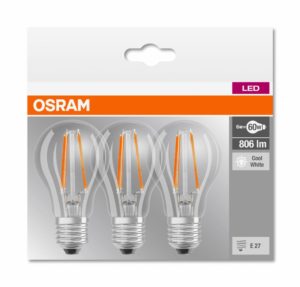 SET 3 becuri LED Osram, soclu E27, putere 6W, forma clasic, lumina alb rece, alimentare 220 – 240 V, „000004058075819535” (include TV 1.8lei)
