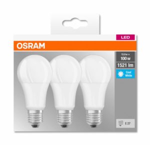 SET 3 becuri LED Osram, soclu E27, putere 14W, forma clasic, lumina alb, alimentare 220 – 240 V, „000004058075819559” (include TV 1.8lei)