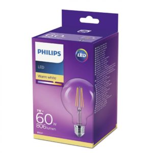 BEC LED Philips, soclu E27, putere 7W, forma clasic, lumina alb calda, alimentare 220 – 240 V, „000008718696742457” (include TV 0.60 lei)