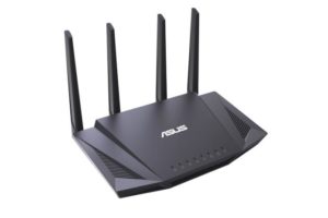 ROUTER ASUS wireless, 3000 Mbps, porturi Gigabit x 4, antena externa x 4, AX3000, dual band, „RT-AX58U” (include TV 0.8 lei)