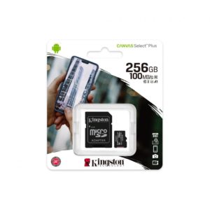 CARD MicroSD KINGSTON, 256 GB, microSDXC, clasa 10, standard UHS-I U3, SDCS2/256GB (include TV 0.03 lei)