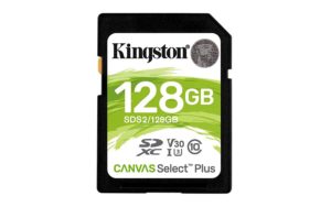 CARD SD KINGSTON, 128 GB, SDXC, clasa 10, standard UHS-I U3, SDS2/128GB (include TV 0.03 lei)