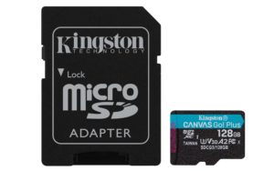 CARD MicroSD KINGSTON, 128 GB, microSDXC, clasa 10, standard UHS-I U3, „SDCG3/128GB” (include TV 0.03 lei)