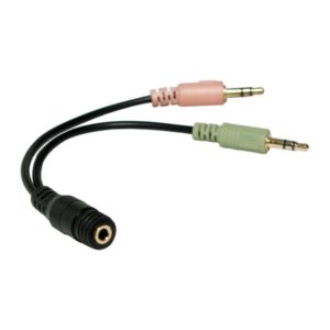 ADAPTOR audio LOGILINK 3.5mm stereo 4p. (m) la 2 x 3.5 stereo (t), Logilink „CA0020” (include TV 0.06 lei)