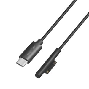CABLU alimentare LOGILINK, pt. Microsoft Surface, USB Type-C (T) la Surface conector, 1.8m, black, „PA0224” (include TV 0.8lei)