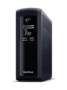 UPS CYBER POWER Line Int. cu mgmt, LCD, tower, 1200VA/ 720W, AVR, 5 x skt Schuko, display LCD, 2 x baterie 12V/7Ah, Backup 1- 8 min, incarcare 8h, conector USB, port RS232, combo RJ45, GreenPower (Energy Saving),”VP1200ELCD” (include TV 10lei)