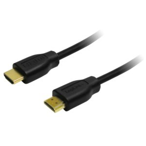 CABLU video LOGILINK, HDMI (T) la HDMI (T), 0.5m, conectori auriti, rezolutie maxima 4K UHD (3840 x 2160) la 30 Hz, negru, „CH0005” (include TV 0.06 lei)