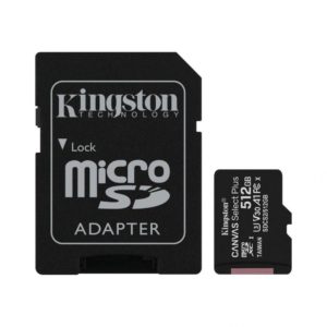 CARD MicroSD KINGSTON, 512 GB, MicroSDXC, clasa 10, standard UHS-I U3, SDCS2/512GB (include TV 0.03 lei)