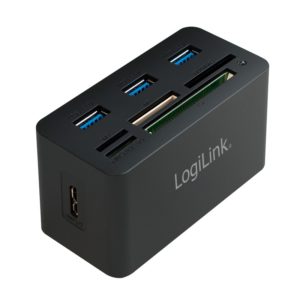 HUB extern LOGILINK, porturi USB: USB 3.0 x 3, conectare prin USB 3.0, alte porturi: SD, MicroSD, M2, MS Duo/Pro, CF, negru, „CR0042” (include TV 0.8lei)