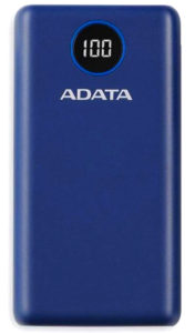 POWER BANK ADATA 20000mAh, Quick Charge 3.0 + PD 18W, 2 x USB & 1 x USB-C, digital display pt. status baterie, P20000QCD 20.000 mAh, total 3A, blue, AP20000QCD-DGT-CDB (include TV 0.8lei)
