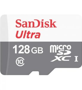 CARD MicroSD SANDISK, 128 GB, MicroSDXC, clasa 10, standard UHS-I U1, SDSQUNR-128G-GN3MA (include TV 0.03 lei)