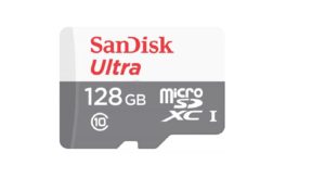CARD MicroSD SANDISK, 128 GB, MicroSD, clasa 10, standard UHS-I U1, „SDSQUNR-128G-GN6MN” (include TV 0.03 lei)