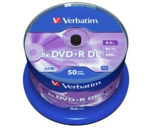 DVD+R VERBATIM 8.5GB, 240min, viteza 8x, 50 buc, Double Layer, spindle, „Matt Silver” „43758”