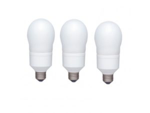 SET 3 becuri fluorescent Panasonic, soclu E27, putere 18W, forma oval, lumina alb rece, alimentare 220 – 240 V, „EFA18E65HD-3” (include TV 1.8lei)