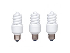 SET 3 becuri fluorescent Panasonic, soclu E27, putere 13W, forma spirala, lumina alb calda, alimentare 220 – 240 V, „EFD13E282V-3” (include TV 1.8lei)