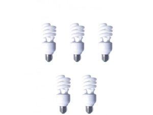 SET 5 becuri fluorescent Panasonic, soclu E27, putere 19W, forma spirala, lumina alb rece, alimentare 220 – 240 V, „EFD19E65HD3E-5” (include TV 3lei)
